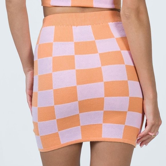 Princess Polly Task the Risk Mini Skirt Pink / Orange XS/S - Picture 2 of 3
